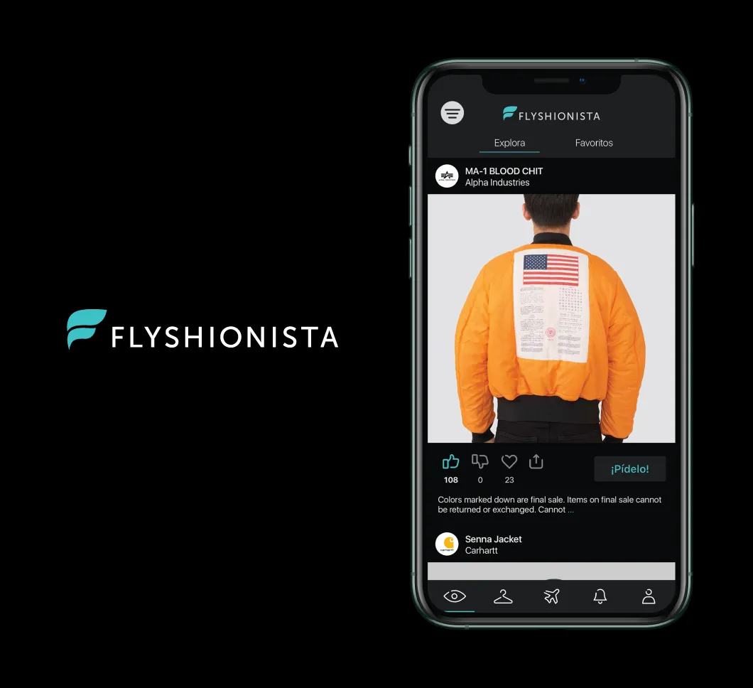 Flyshionista app interface